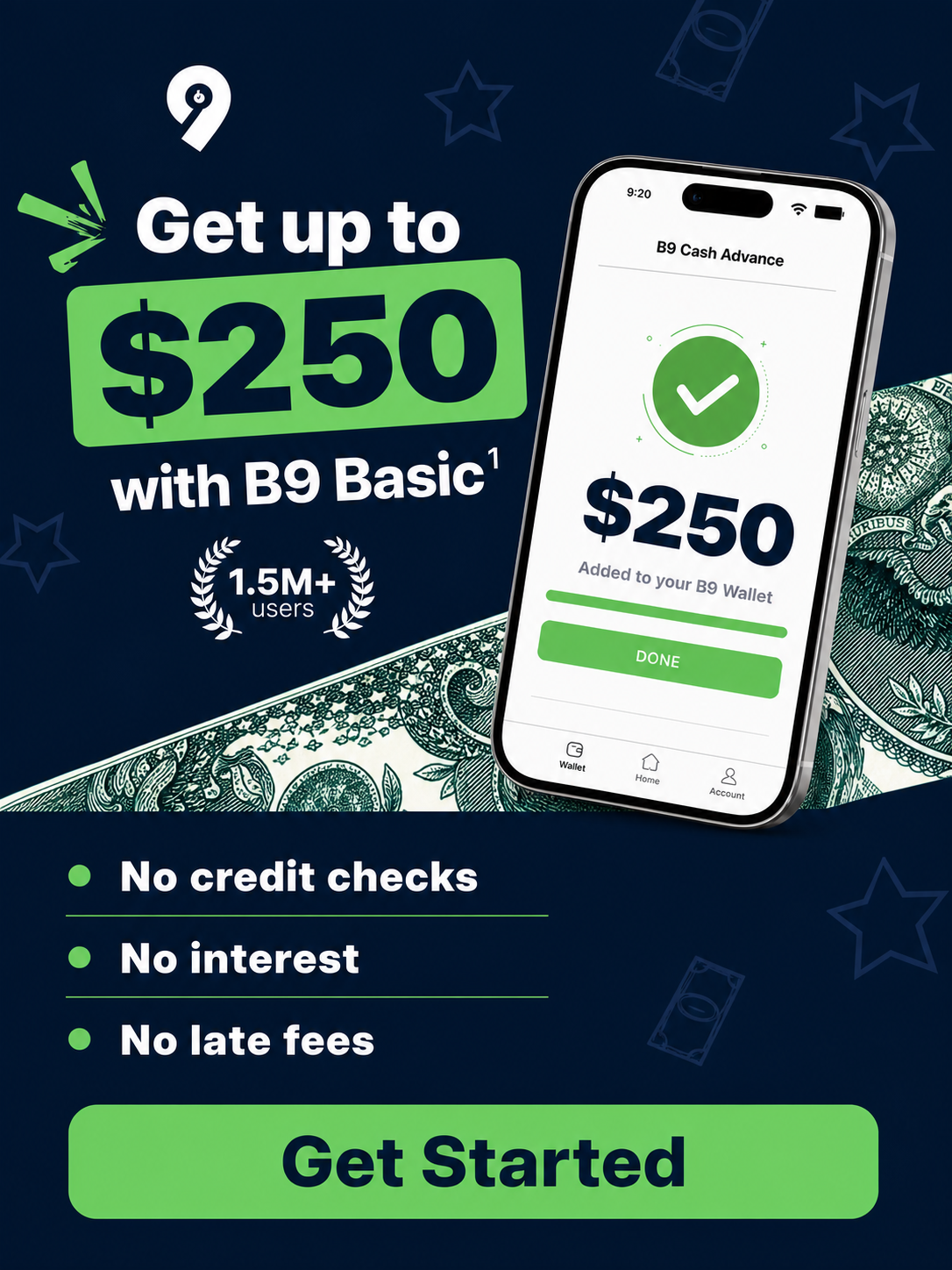 Get up to $250 with B9 Basic